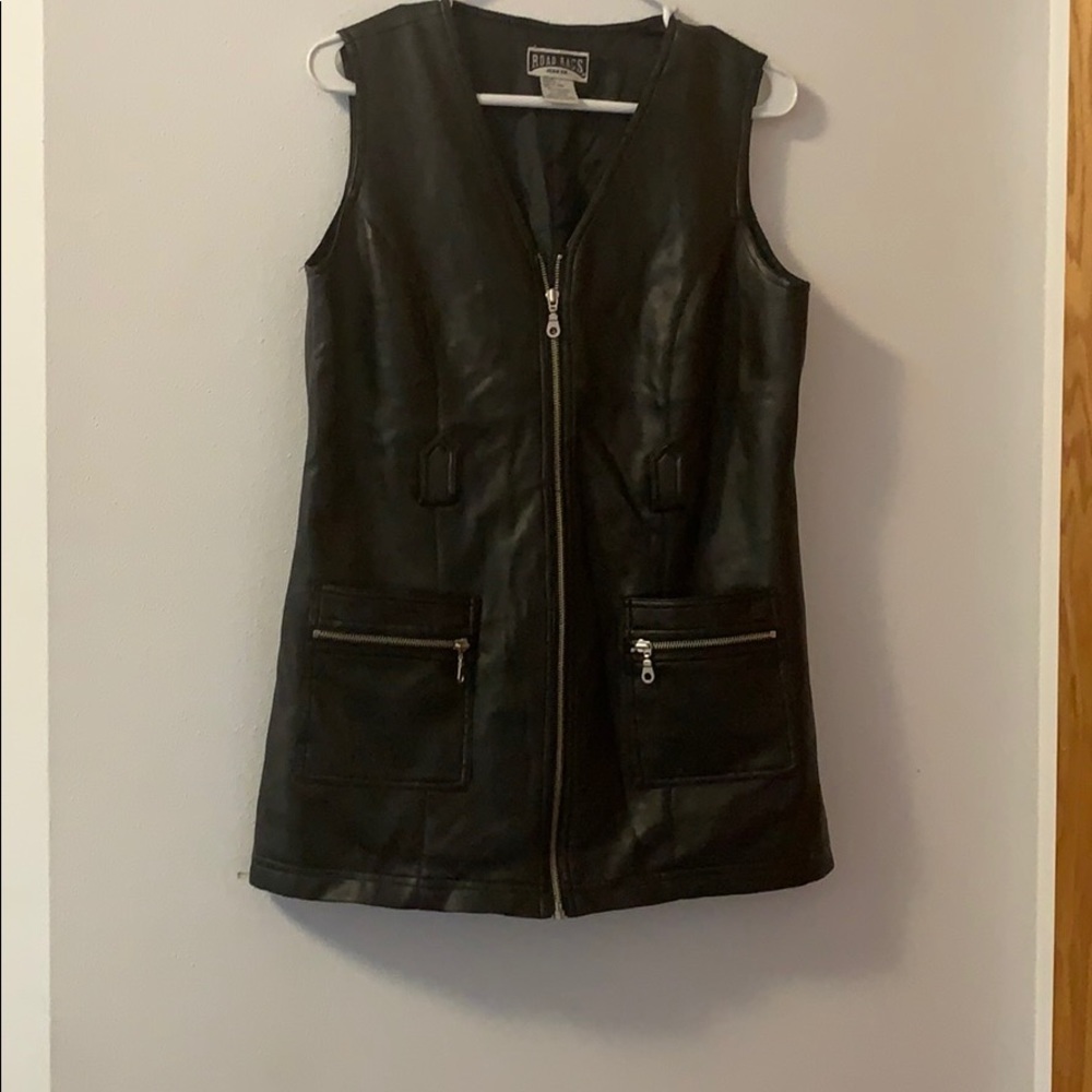 Road Rags Black faux Leather Motorcycle Vest
